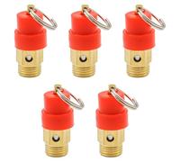 Hsthe Sea 5pcs Safety Valve Air Compressor Pressure Relief Valve G1/4 Male Thread Set Pressure Red Cap