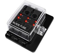 Hsthe Sea 6-way RV Fuse Blocks blade box DC 12~32V 12v Fuse Block Holder With LED Indicator Light Kit For Automotive Car Boat Marine Trike (6 way)