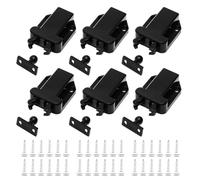 Hsthe Sea 6Pcs Touch Release Catch Latch Cupboard Push to Open Catch Lock Black Push Latch for Cupboard and Drawer