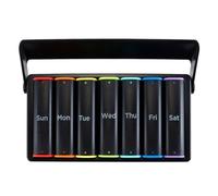 Hsthe Sea 7-Day, 2-Times-a-Day Weekly Pill Organizer - Rotatable Handle, Large Travel-Size, for Vitamins & Supplements