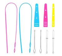 Hsthe Sea 9Pcs Drawstring Threader Plastic Bodkin Threader Sewing Loop Turner Metal Tweezers Drawstring Replacement Tools for DIY Craft Sweatpants Shorts Pants Jackets