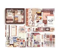 Hsthe Sea A6 Vintage Scrapbook Kit Grid Notebook with Graph Ruled Pages DIY Scrapbook Gift for Teen Girl