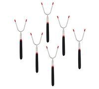 Hsthe Sea BBQ Stainless Steel Forks Extendable Rotating U Shape Hot Dog Roasting Sticks Set with Plastic Handle Fire Pit Camping Barbecue Campfire Accessories