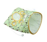 Hsthe Sea Cat Indoor Tunnel Bags,Collapsible Interactive Cat Drill Bag with Plush Ball Cat Self Interactive Game Small Animal Tubes Tunnels Interactive Maze House Plaything,Green