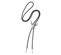 Hsthe Sea Cowboy Leather Tie Western Cowboy Theme Leather Rope Necklace 95.5CM Adjustable Men'S Polo Tie (Antique Silver)