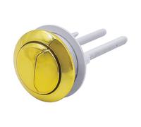 Hsthe Sea Dual Flush Toilet Tank Button,Round Gold Flushing Toilet Tank Push Button Replacement for Cable Operated Concealed Cistern WC,Flush Fitting Mounting,Brushed Gold Colour