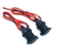 Hsthe Sea High Power Fixed Cigarette Socket Waterproof Marine Grade 12V/24V DC Cigarette Lighter Socket with Eyelet Terminals Direct Battery Type 1 M 2.5mm² Cable 10A(2PCS)