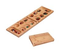 Hsthe Sea Mancala Board Game Set Kalaha Board Game with Folding Game Board Natural Stone Pebbles Families Wooden Board Games Mancala Games Strategic Game for Kids and Adult