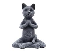 Hsthe Sea Meditating Yoga Cat Figurine Resin Buddha Statue Cat Decorative Collectible For Home Garden Decoration