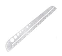 Hsthe Sea Metal Scale Ruler, Stainless Steel Ruler, Precision Measuring Ruler, Draw Ruler, Artist Ruler with Protractor Compass Holes Portable Multifunctional Drafter Ruler