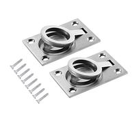 Hsthe Sea Pack of 2 Embedded Pull Ring Handle Hidden Handle of Cabinet Boat Deck Lifting Ring Floor Lifter Stainless Steel Door Knobs Sea Yacht Drawer Door Fittings, 60 x 64 mm