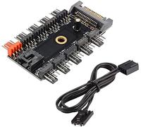 Hsthe Sea PC Chassis Fan Hub, CPU Cooling HUB, PWM CPU Cooling Hub for Computer Case, with Interface, Suitable for 12V Mainboard 4pin Fan (interface)