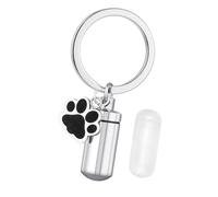 Hsthe Sea Pet Urn Keyring, Pet Paw Ashes Memorial Keychain, Cat Cremation Ashes Memorial Jewellery Animal Hair Dog Paw Keepsake Pendant