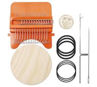 Hsthe Sea Small Weaving Loom, Wooden Speedweve Darning Loom Type Weave Tool, Convenient DIY Darning Machine for Mending Jeans and Clothes Quickly and Easily, Makes Beautiful Stitching (14 Hooks)