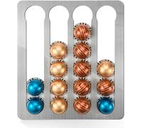 Hsthe Sea Stainless Steel Coffee Pod Holder for Nespresso Vertuo Pods, Adhesive Capsule Organizer for Vertuoline, Suitable for Mount Under Canbinet or On Wall Vertically or Horizontally(Adhesive)
