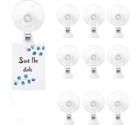 Hsthe Sea Suction Cup Hook Clip Holder, 10Pcs PVC Suction Cups for Windows, Multifunction Clip for Glass Wall, Aquarium, Parking Ticket Holder, Feeding Clip, 10Hooks, 0.1kg