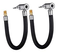 Hsthe Sea Tire Valve Connector, Pump Connector, 2pcs Air Pump Hose Adapter with Locking Air Tire Clamp Car Tire Hose Motorcycle Valve Air Rubber Hose for Motorcycle Bicycle Truck Repair Tools