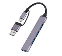 Hsthe Sea USB C Hub 4-Port Mini USB Adapter, tragbarer Datenhub mit USB C auf USB Adapter USB C Extender Hub für Laptop