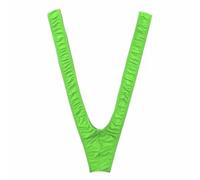 Hsthe Sea V-Shaped Suspender Thong Swimsuit Men'S V-Back Sexy Suspender Swim Bodysuit Men'S Novelty Stag Fancy Dress Costume (Green)