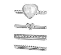 Hsthe Sea Watch Band Charms Decorative Rings Loops Set Compatible with Watch 21mm Silicone Bands Wristband Charms Watch Strap Accessories, Silver