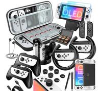 HSTOP Switch OLED Accessories for Nintendo Switch OLED Bundle Kit,27 in 1 Switch OLED Luxury Gifts with Switch OLED Case/Protective Cover/Switch Controller Grip/Screen Protector/Charging Dock etc