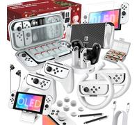 HSTOP Switch OLED Accessories for Nintendo Switch OLED Bundle Kit,27 in 1 Switch OLED Luxury Gifts with Switch OLED Case/Protective Cover/Switch Controller Grip/Charging Dock/Screen Protector etc