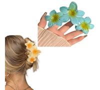 HSTWODE 1 Piece Plastic Large Flower Hair Clips, Flower Hair Clips, Women's Non-Slip Hair Clips, Hair Clips, Elegant Hair Accessories (Blue)