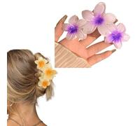 HSTWODE 1 Piece Plastic Large Flower Hair Clips, Flower Hair Clips, Women's Non-Slip Hair Clips, Hair Clips, Elegant Hair Accessories (Purple)