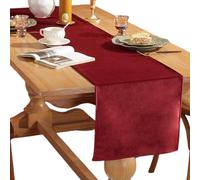HSTWODE 1 Piece Velvet Table Runner, Modern Table Runner, Washable Table Runner for Dining Room, Party, Holiday, Outdoor, Indoor Decoration (33 x 180 cm, Burgundy)