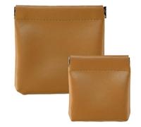 HSTWODE 1 x Portable Change Storage, HSTWODE Key Bag Small, 8 Colours Available, Women's Purse, 8.5 cm x 8 cm/12 cm x 11.5 cm Colours Coin Bag, Yellow brown, S und L, Modernity