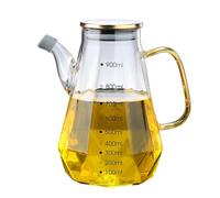 HSTWODE 5/7/900 ml Borosilicate Glass Oil Bottle, Drip & Leak-Proof, Ideal for Pouring & Drizzling Olive Oil & Other Liquids (Transparent, 900 ml)