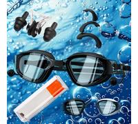 HSTWODE Optical Swimming Goggles with Optical Corrective Lenses | Diopters: -0 to -6.0 | Anti-Fog | Anti-Fog UV Protection | Super Fit | Includes Stable Box (Dark Night, -4.5)