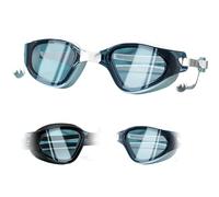 HSTWODE Optical Swimming Goggles with Prescription, Dioptres: -0 to -6.0, Anti-Fog, Anti-Fog, UV Protection, Super Fit, Includes Sturdy Box (Lake Blue White, -0)