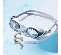 HSTWODE Optical Swimming Goggles with Prescription, Dioptres: -0 to -7.0, Anti-Fog, UV Protection, super Fit, Includes Box, Replacement 2 x Nose Clip (2.0)