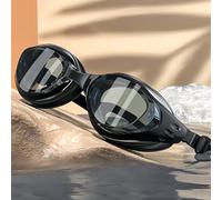 HSTWODE - Optical Swimming Goggles with Prescription One-Piece Swimming Goggles with Earplugs, Dioptres: -1.5 to -8.0, Anti-Fog UV Protection, Interchangeable Nose Pads. (Black |-1.5)