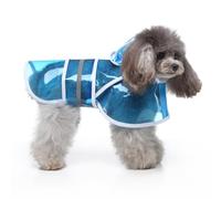 HSTWODE Pack of 1 Dog Raincoat with Hood, Collar Hole & Safe Reflective Stripes, Ultralight Breathable Rain Jacket for Medium to Large Dogs, (Transparent Blue, 4XL)