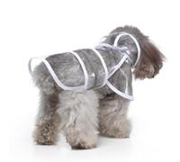 HSTWODE Pack of 1 Dog Raincoat with Hood, Collar Hole & Safe Reflective Stripes, Ultralight Breathable Rain Jacket for Medium to Large Dogs, Yellow Transparent White, 4XL