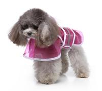 HSTWODE Pack of 1 Dog Raincoat with Hood, Collar Hole & Safe Reflective Stripes, Ultralight Breathable Rain Jacket for Medium to Large Dogs, (Transparent Pink, 2XL)