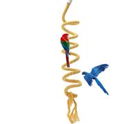 HSTWODE Pack of 1 Extra Long Bird Rope Perch, Bird Spiral Rope Swing Toy, Bird Cage Stand Pole Accessories, Climbing Toy for Parrot Parakeet Budgies (Yellow, 1.5 Metres)