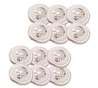 HSTWODE Pack of 12 Luxury Plastic Buttons with Metal Coating - 18, 21, 25 mm - High Button Bridge - For Cardigans and Women's Fashion Coats, Blazers, Cardigans (22#, 18 mm)