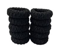 HSTWODE Pack of 20 Thick Hair Bobbles Black Wide Thick Cotton Hair Scrunchies Strong Stretch Hair Bands Ponytail for Thick Hair (Black)