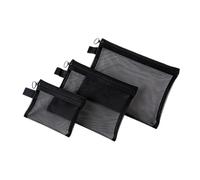 HSTWODE Set of 2/3/5 Cosmetic Bags, Multiple Sizes, Mesh Fabric Storage Bag Set, Transparent, Visible, Portable, Organisational Bag, Travel, Waterproof, Durable, Multicoloured, #1, Classic