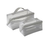 HSTWODE Set of 2/3/5 Cosmetic Bags, Multiple Sizes, Mesh Fabric Storage Bag Set, Transparent, Visible, Portable, Organisational Bag, Travel, Waterproof, Durable, Multicoloured, #6, Classic