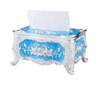 HSTWODE Tissue Box Square Plastic with Lace Edge Flowers Pattern Cosmetic Tissue Box Tissue Dispenser Tissue Box (4#)
