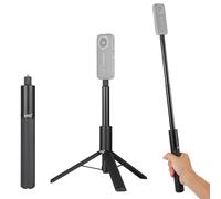 HSU 120cm Invisible Selfie Stick for Insta 360, 2-in-1 Invisible Selfie Stick + Tripod for Insta 360 X5/X4/X3/ONE X2 Hero 13 Hero 12 Black