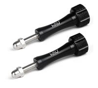 HSU 2PCS Aluminium Alloy Longer Thumbscrews for GoPro Action Cameras（Black） | Extension Size Screws and Screwdriver Wrench, Work with Media Mod Frame or Waterproof Housing, Easy Install and Removal