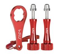 HSU 2PCS Aluminium Alloy Longer Thumbscrews for GoPro Action Cameras（Red） | Extension Size Screws and Screwdriver Wrench, Work with Media Mod Frame or Waterproof Housing, Easy Install and Removal