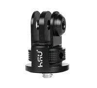 HSU Aluminium Alloy Action Camera 3-Prong Mount to 1/4"-20 Screw Adapter | Convert 1/4 Thread Hole Accessory to GoPro 3-Prong Mount for GoPro Insta 360 Osmo Action Cameras, Ideal for Camera Cage Rig