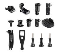 HSU Basic Adapter Grab Bag for GoPro - 13pcs Kit Including Quick Release Buckle, J-Hook Buckle, 3-Way Pivot Arms, Tripod Mount, Curved Extension Arm and Thumbscrews