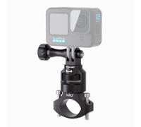 HSU Bike Handlebar Clamp Mount Motorcycle Pole Mount Compatible with GoPro Insta 360 Osmo Action Cameras - 360 Degree Rotation (Black)